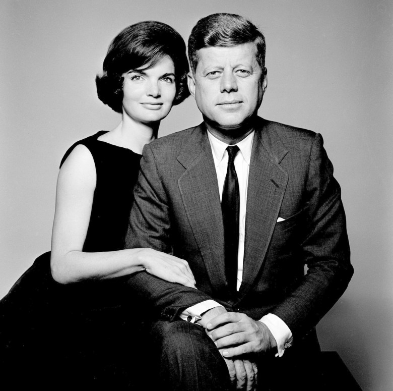President John F. Kennedy and his wife Jackie O'.